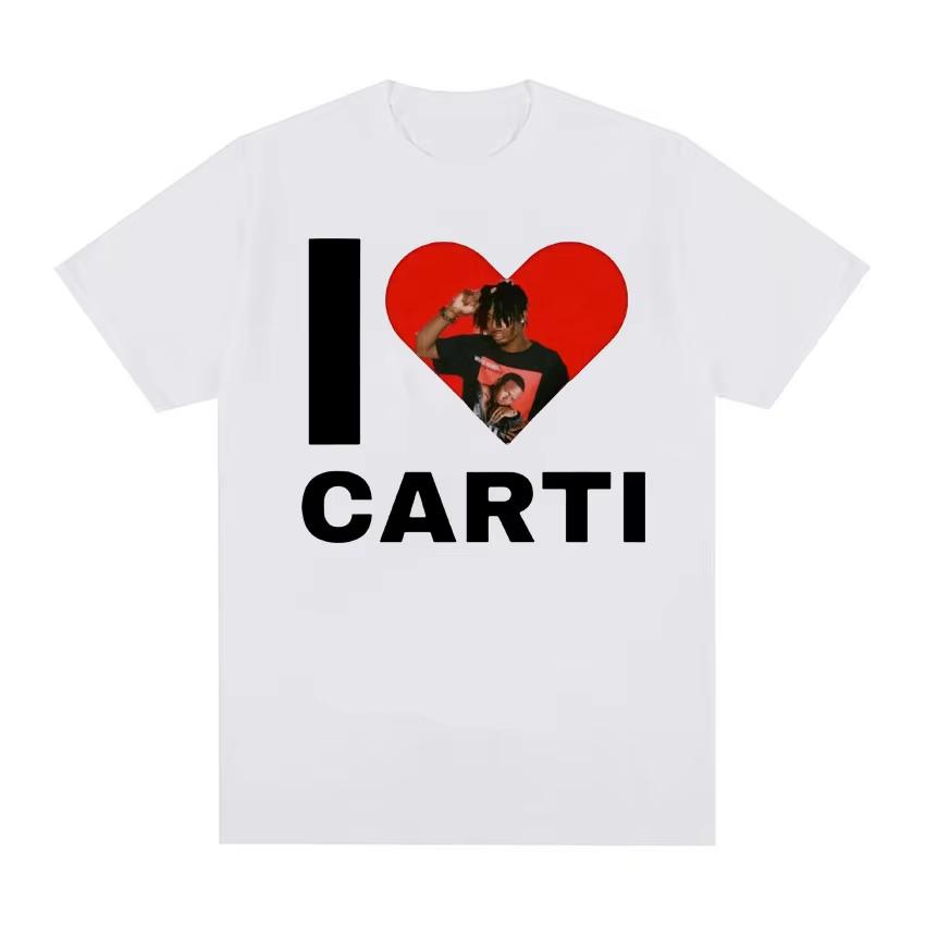 Я люблю Playboi Carti Рэпер Графическая футболка Мужчины Женщины Харадзюку Y2k Футболка с коротким рукавом Мужская Оверсайз Футболка Уличная одежда