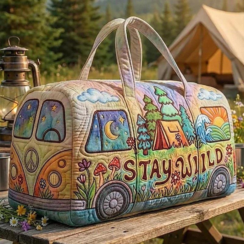 3D Ретро сумка-баул VW Bus для путешествий и спортзала: Мода для коротких дистанций