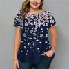 Летние женские футболки, топы с короткими рукавами, рубашки с цветочным принтом, футболки, повседневная свободная одежда для женщин, одежда больших размеров с круглым вырезом 5xl