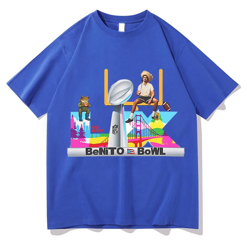 Bad Bunny Super Bowl Tshirt Hip Hop Unisex Streetwear Harajuku Short Sleeve Pure Cotton Fashion Summer Casual TShirt Clothes