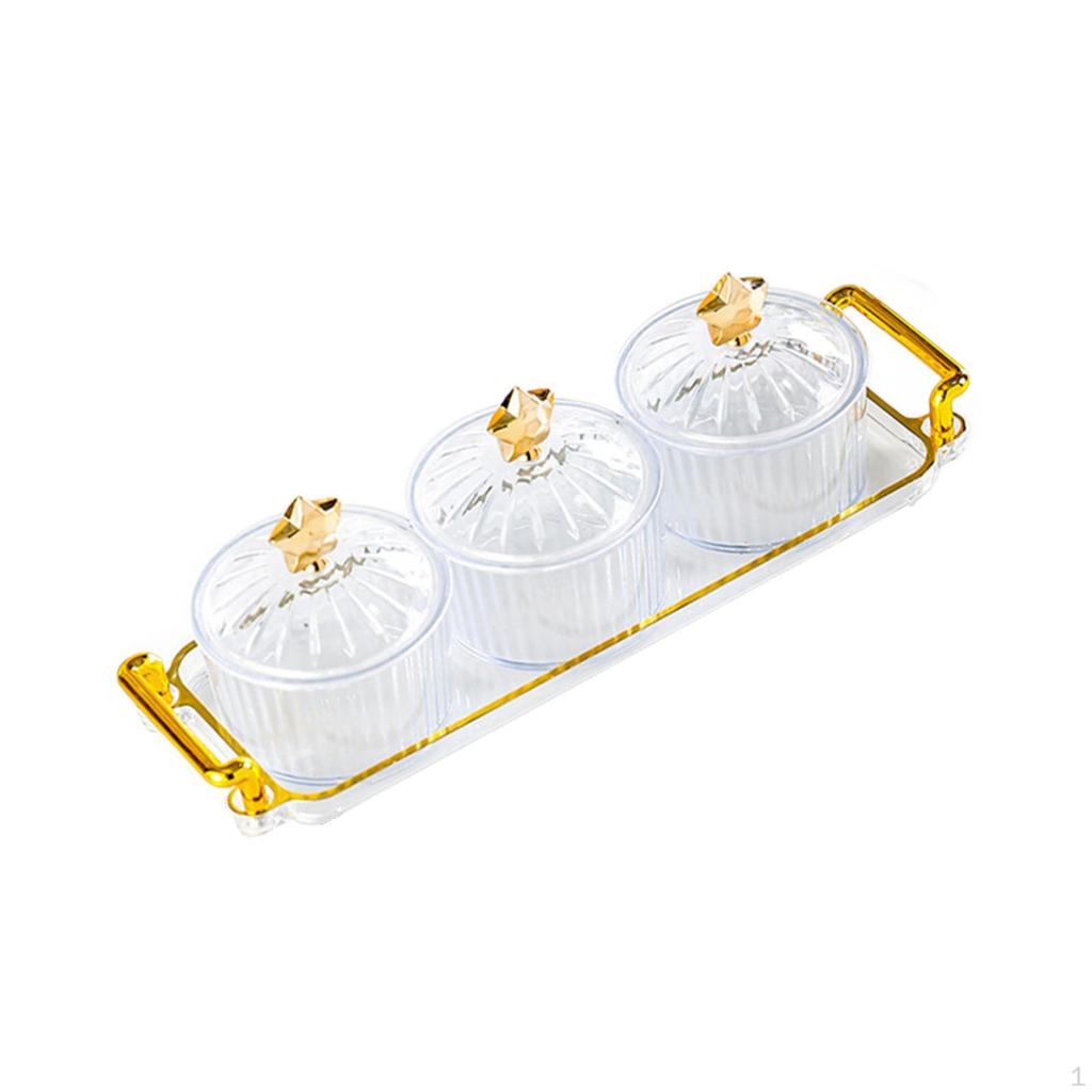 Поднос для сухофруктов с крышкой, сервировочная тарелка для десертов, декоративная разделенная чаша для орехов для гостиной