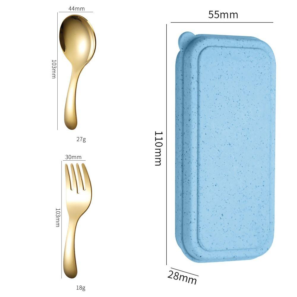 Набор ложек и вилок из нержавеющей стали 304, инструмент для десертов и фруктов, кухонные принадлежности для детей, студентов, офиса