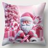 1 шт. Розовая рождественская наволочка Милый снеговик Санта-Клаус Прочная наволочка 2025 Новинка для украшения дома Рождество Новый год