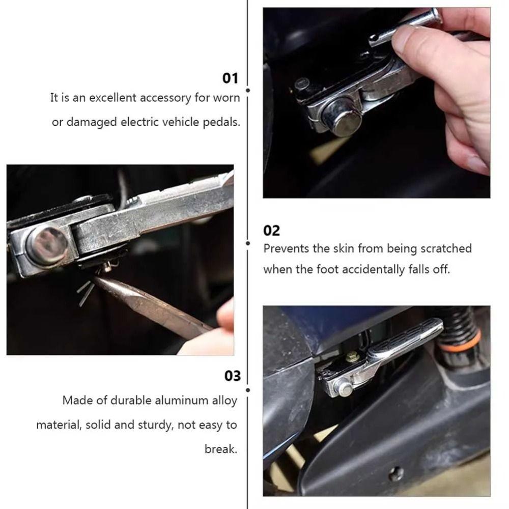 Aluminum Zinc Zinc Alloy Motorcycle Foot Pegs Non Slip E Bike Foot Rests  Replacement Parts