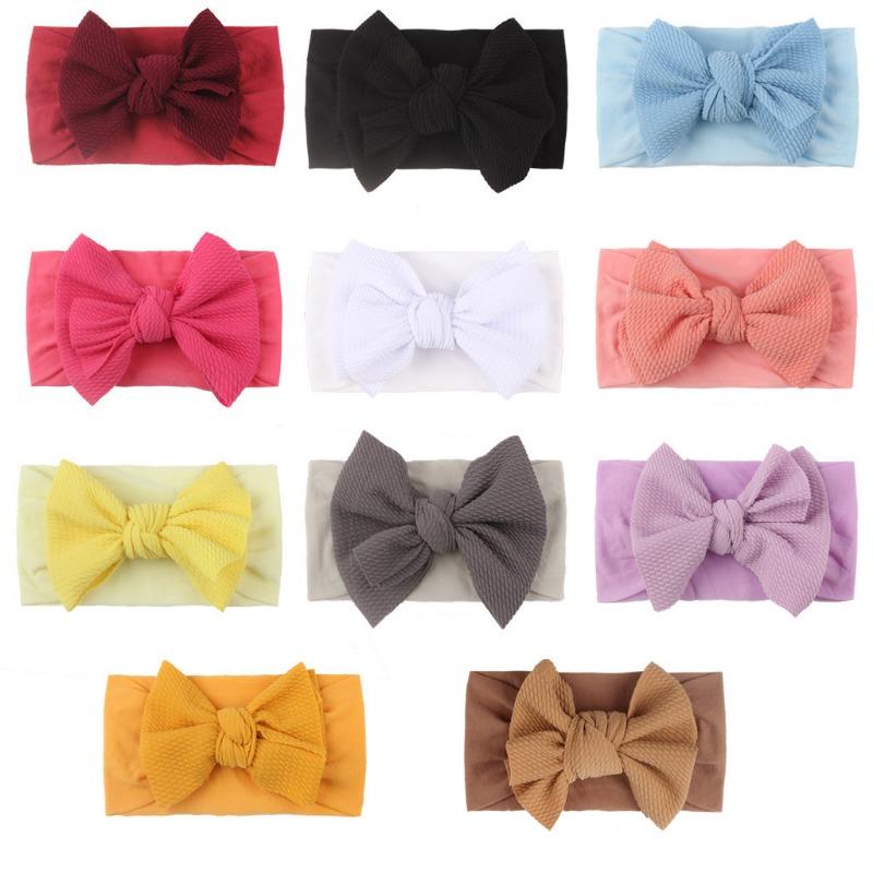 New Bow Nylon Headband, Cute Soft Elastic Twill Bubble Baby Hair Accessories, Baby Headband