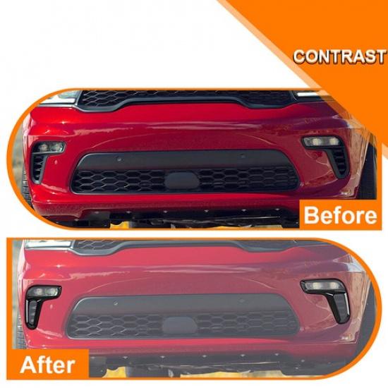 Carbon Fiber Front Fog Light Bezel Cover Accessories Trims For Dodge Durango 21+