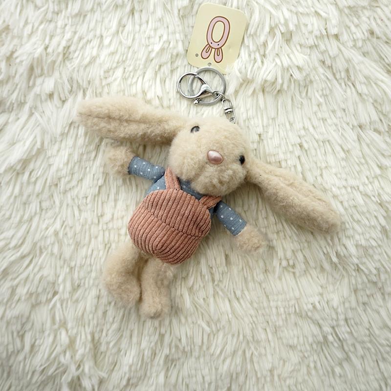 Adorable Long-eared Bunny Keychain Plush Rabbit Doll Soft Toy For Bags And Gifts