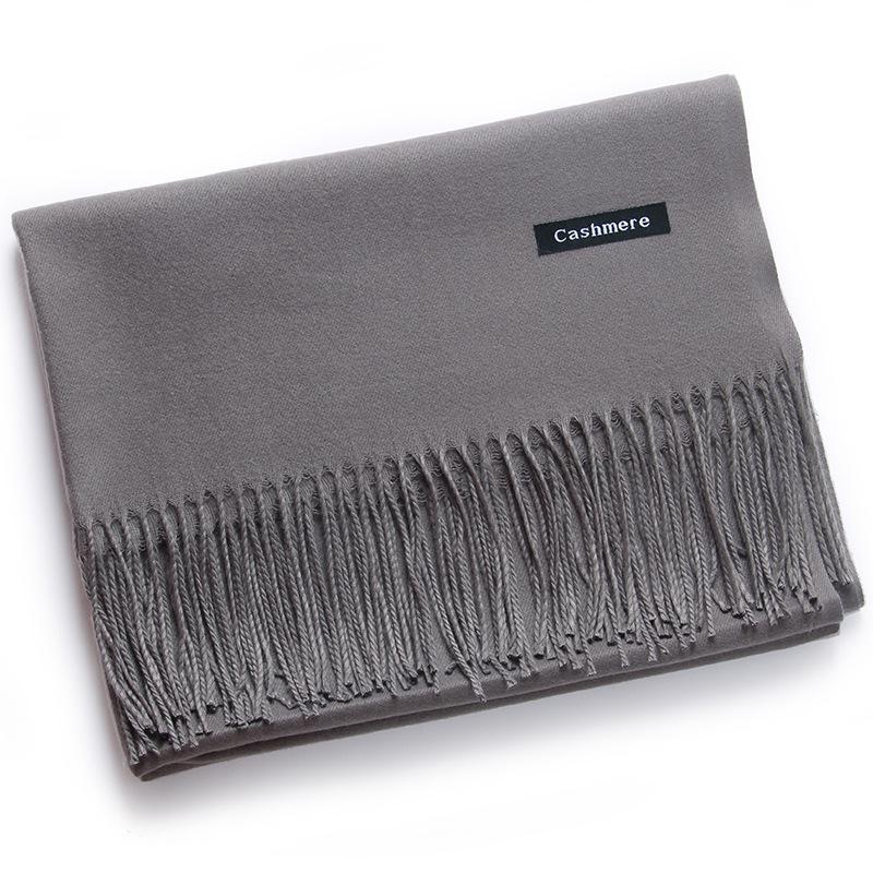 Korean-Style Thickened Imitation Cashmere Scarf: Unisex Long Shawl for Autumn/Winter