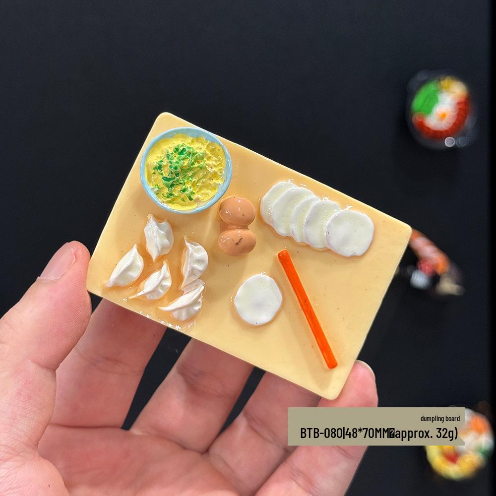 3D Chinese Style Food Magnet: Lobster & Noodles Hot Pot with Mantis Shrimp Sticker