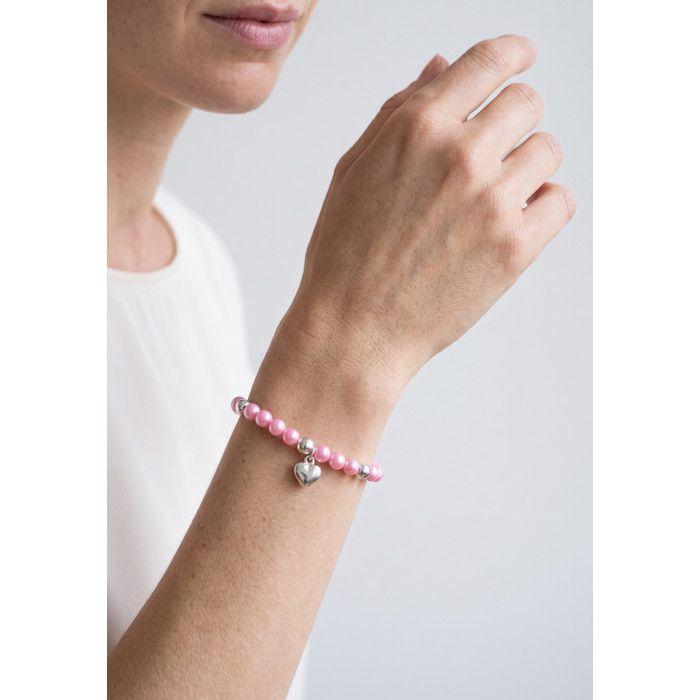 Bracelet - Pearls & Colors - My Heart - Perles de Culture d'Eau Douce 5-6 mm - Argent 925 - Élastiqué