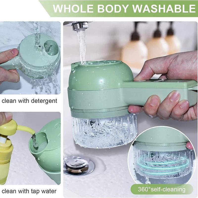 5 In 1 Electric Vegetable Cutter Set Portable, Rechargeable, Wireless Food Processor & Chopper Machine for Pepper, Garlic& Meat