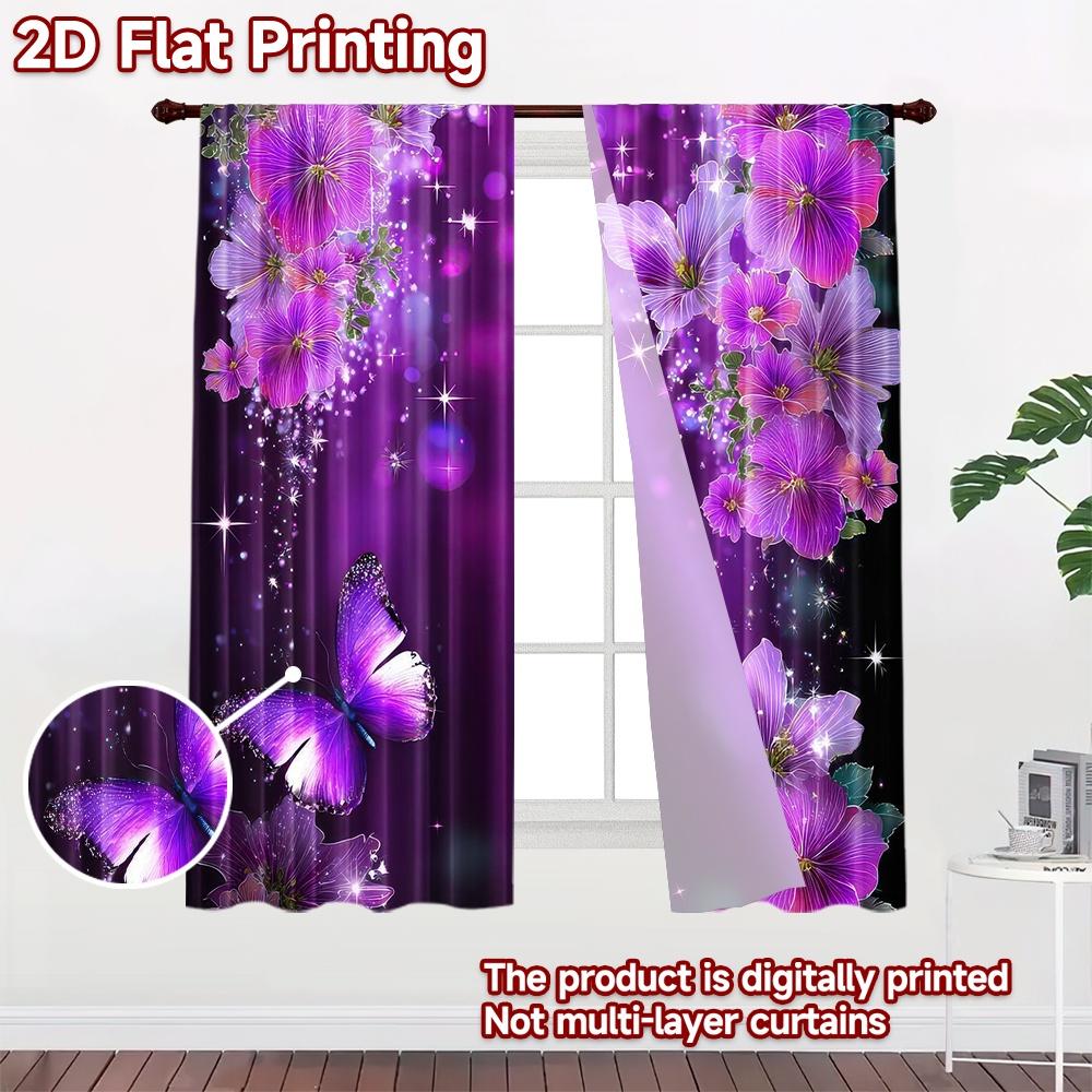 2D flat Photography Backdrop Popular Background cloth Butterfly and Purple Flowers 100% Polyester Holiday Decorations for