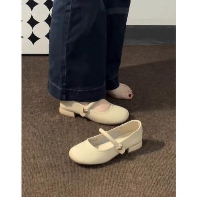 Мягкая овчина~ натуральная кожа французские ретро туфли Мэри Джейн для通勤, одинарные туфли, женские новые туфли на толстом каблуке, нежные вечерние маленькие кожаные туфли