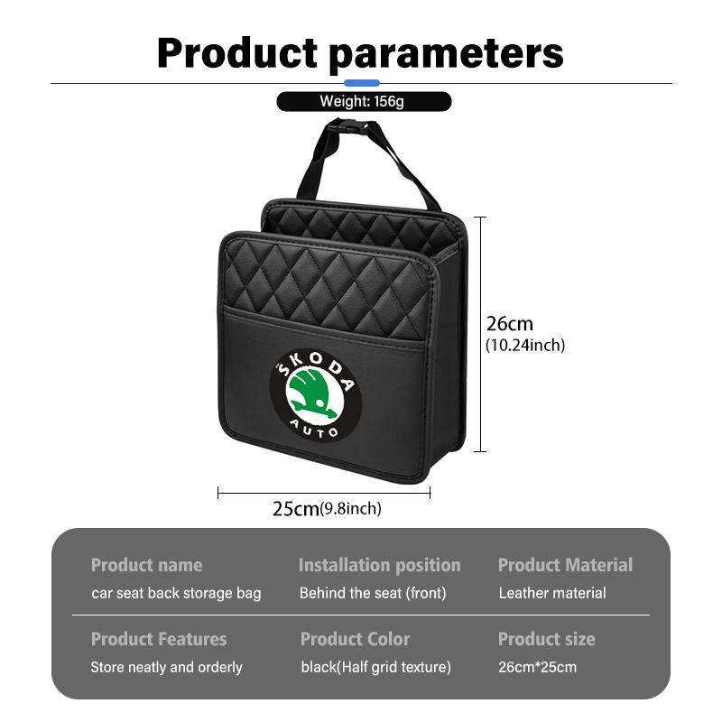 vbjsh4 Car Back Rear Organizer Seat Elastic String Storage Bag Pocket Auto Organizer Interior For Skoda Octavia Superb RAPID FABIA