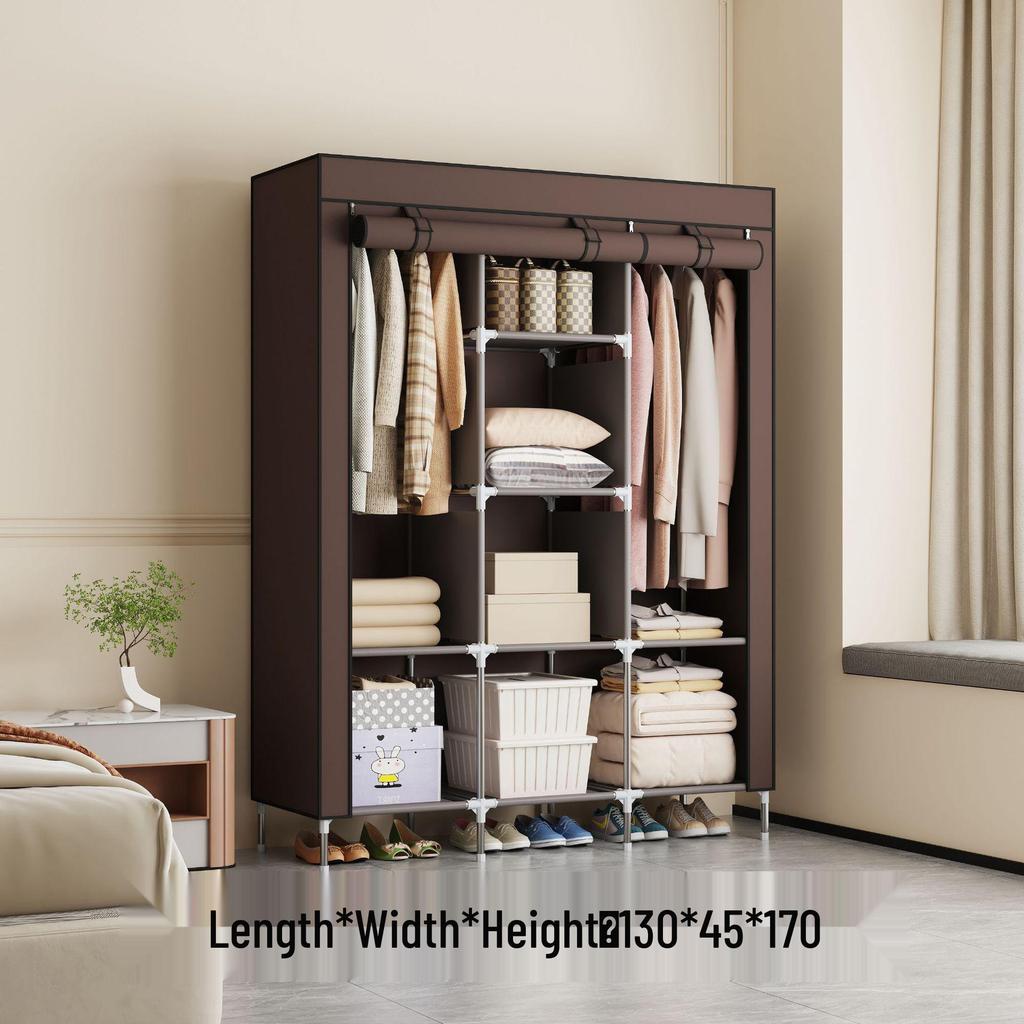 Многослойный нетканый тканевый шкаф с пылезащитным чехлом и каркасом из железных труб