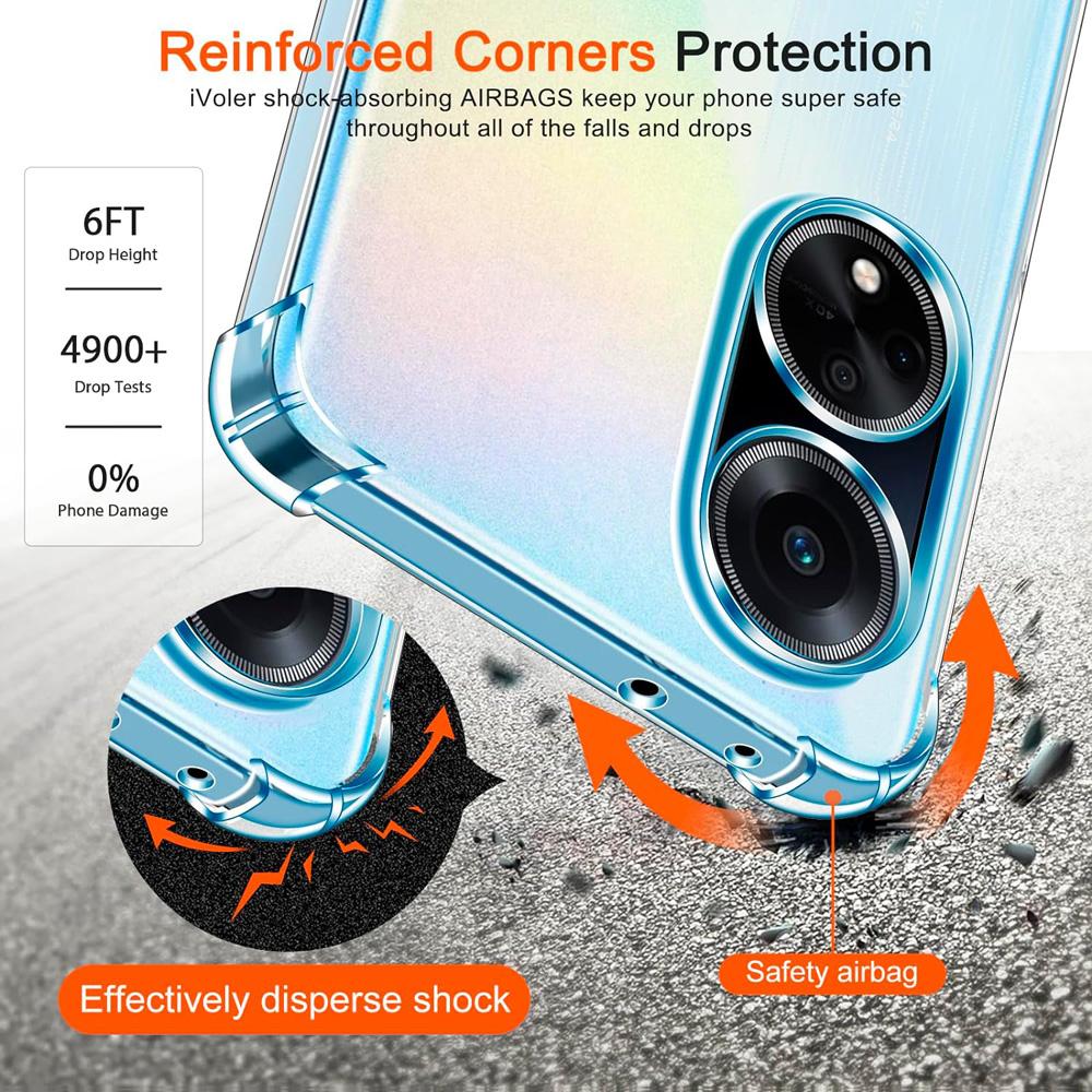 Толстый противоударный силиконовый прозрачный чехол для телефона для Oppo A98 5G A79 5G A60 4G A59 5G A78 A38 4G A57s A17 Защитный чехол задняя крышка