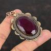 Кулон с ограненным кашмирским рубином, медный кулон, оригинальный кулон с драгоценным камнем, ювелирное изделие ручной работы, изящный кулон, красивые медные ювелирные изделия, подарки для него