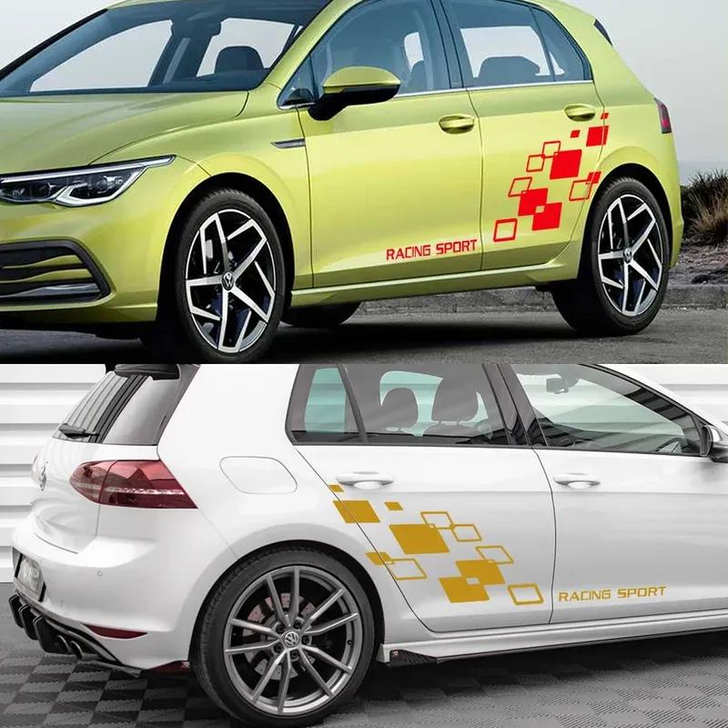 Наклейка «Спортивные решетки» для Volkswagen-POLO Golf CC GTI-R LINE-R WRC-TSI Декор боковой двери кузова автомобиля Виниловая наклейка Наклейка для самостоятельного наклеивания