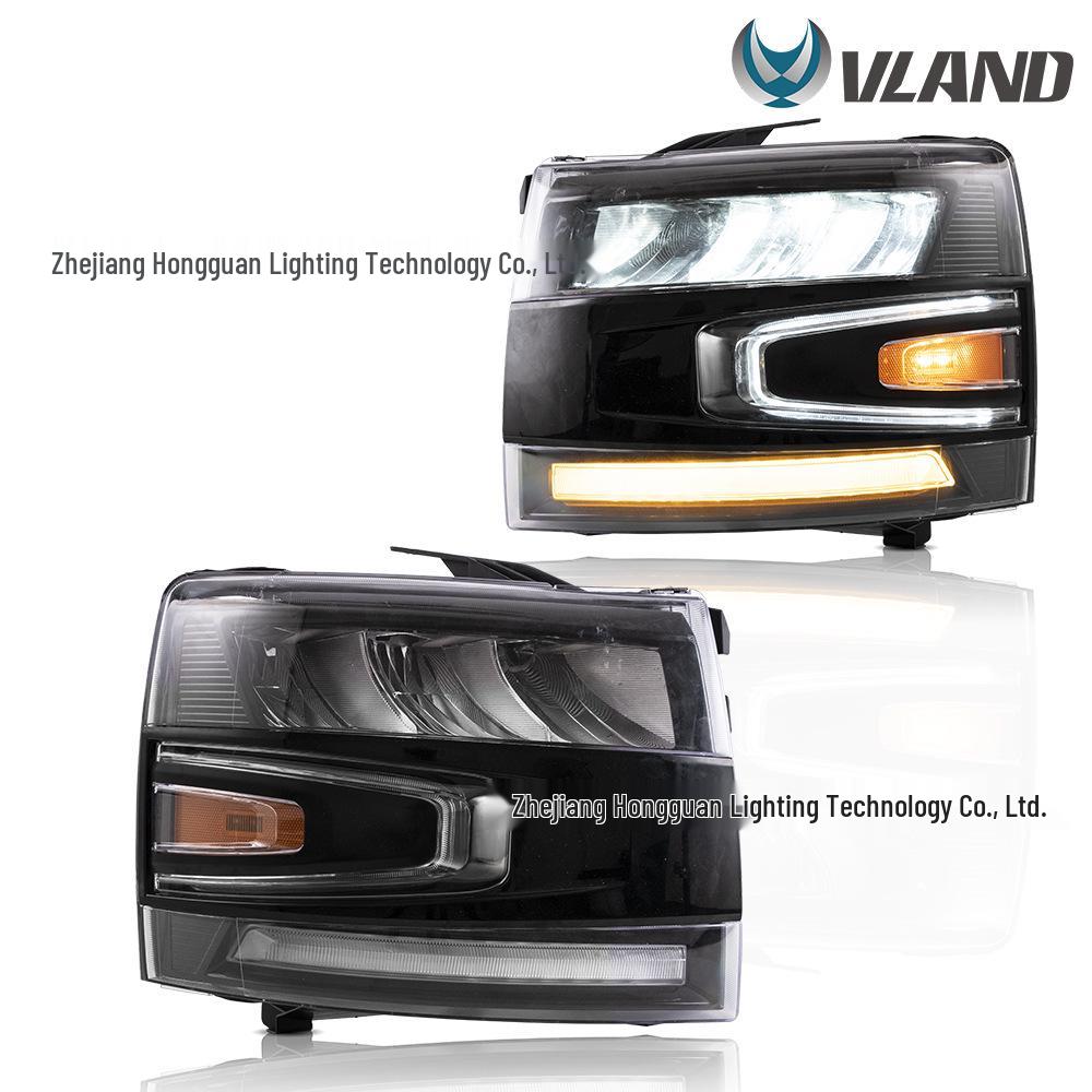 Chevrolet Silverado 07-13 LED Headlight Assembly with Flowing Turn Signal