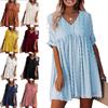 2024 Women's Summer New Chiffon Loose Fit Large V-Neck Dress Trend