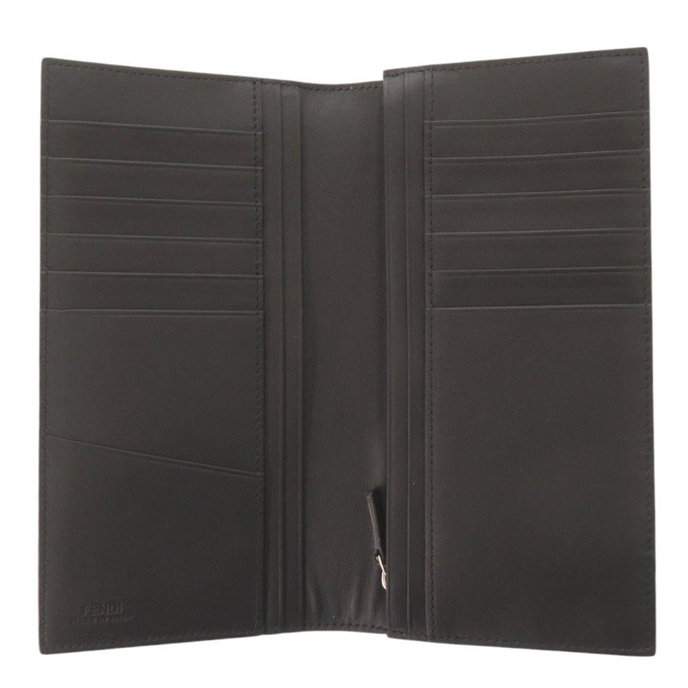 Used AUTHENTIC FENDI monster long wallet Black Leather