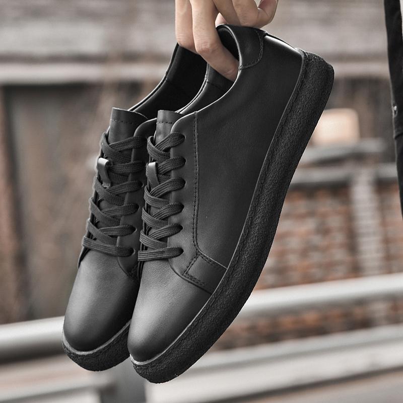 Genuine Leather Lace-Up School Footwear Fashion Men Casual Shoes All-match Business Walking Shoes Men Classic Skate Shoes Men