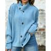 Fall Winter New Women's High Neck Button Down Knit Cardigan Sweater Coat Fashion Knitwear For European American Crossborder