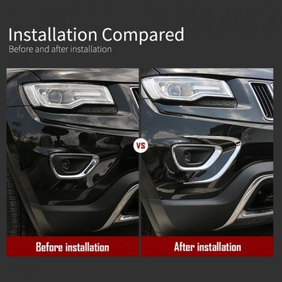 2 шт. Хромированная накладка на переднюю противотуманную фару для Jeep Grand Cherokee 2014-16