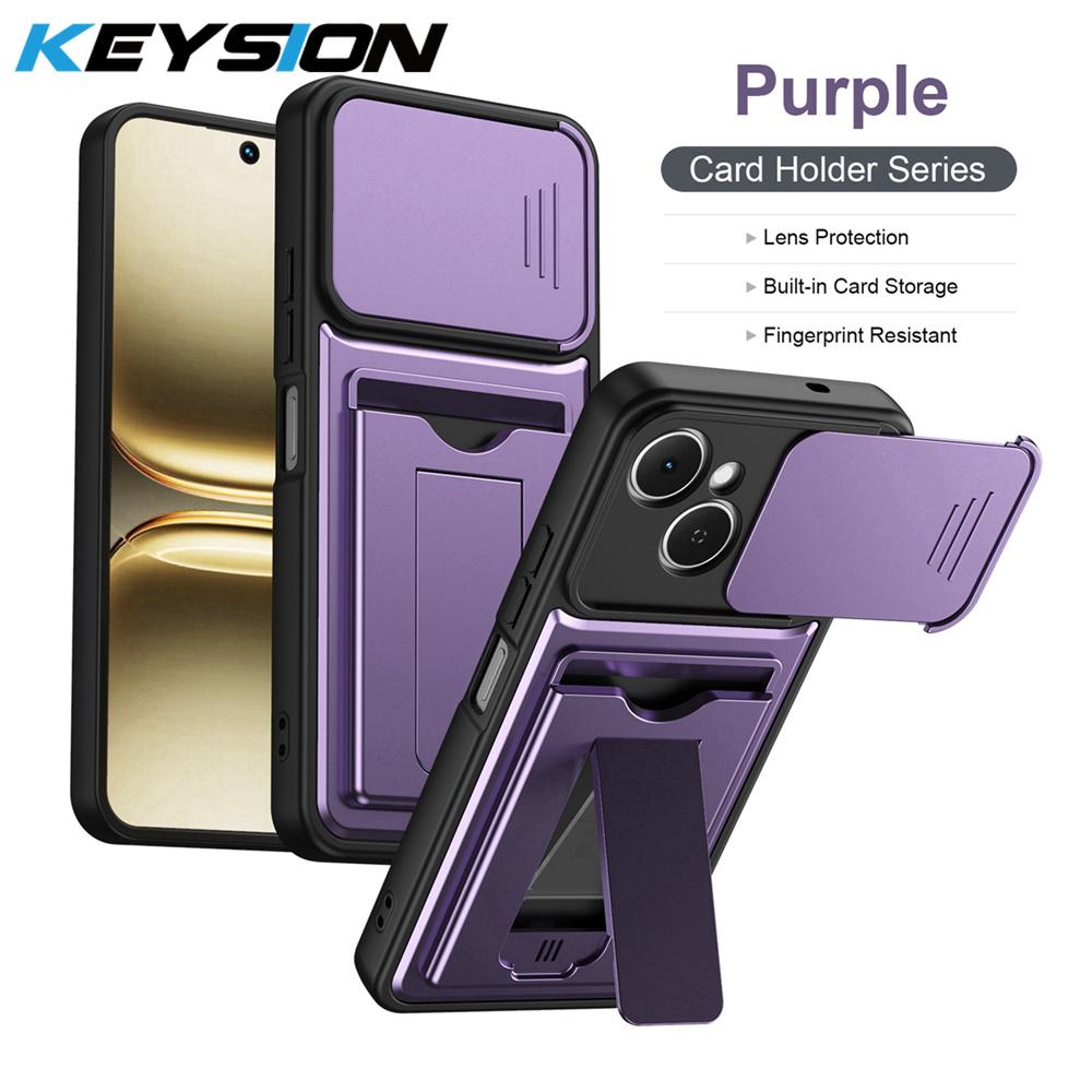 KEYSION Чехол-кошелек с держателем для карт для TECNO Spark 40C 4G, с защитой выдвижной камеры, подставкой, противоударный чехол для Spark 40C