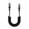 Пружинный скрученный кабель для передачи данных USB Type C Телескопический зарядный провод Регулируемая длина до 1,5 м Поддержка зарядки 6A