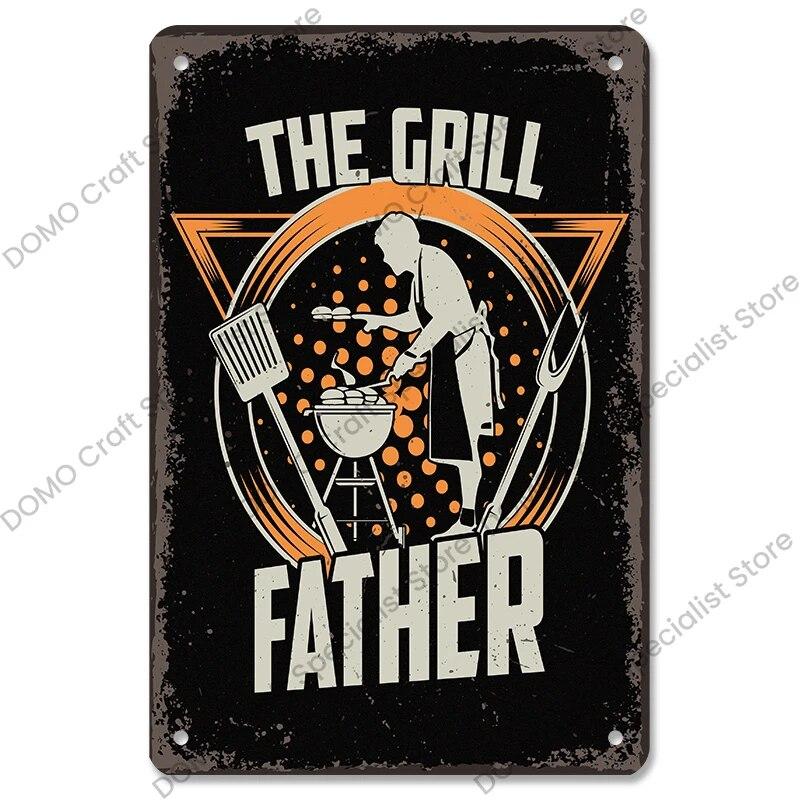 Винтажные таблички для барбекю, металлические оловянные таблички, гриль, мясо, стейк, колбаса, ретро металлическая пластина, настенный декор, вечерние барбекю, магазин, столовая