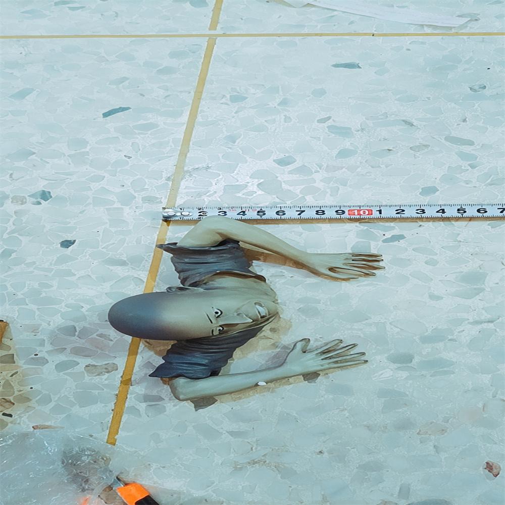 Новый Хэллоуин Ползущий Зомби Ужас Реквизит На Открытом Воздухе Сад Серая Статуя Кладбищенский Декор