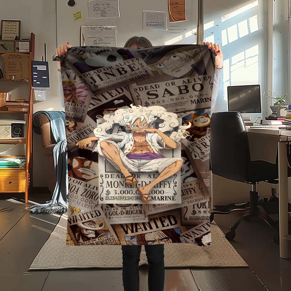 Фланелевое одеяло с принтом персонажей One Piece, Высококачественное, Удобное для всех сезонов, Декор для дома, Тепло и уют, Идеально для рождественских подарков