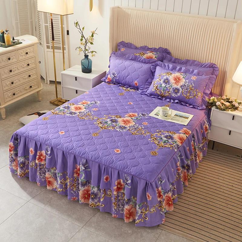 1 шт. простыни для кровати, толстые теплые эластичные наматрасники Queen, покрывало, юбка для кровати, свадебная юбка без наволочки