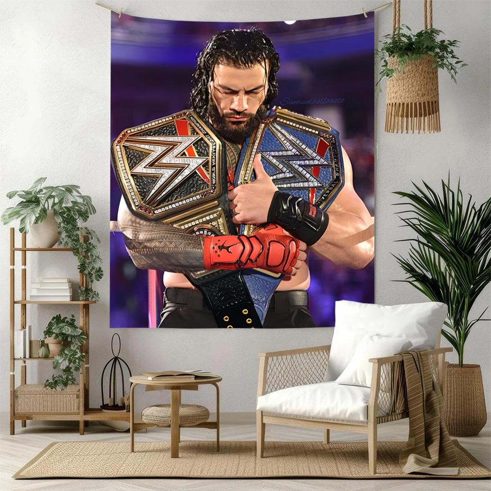 Roman Reigns2 Wall Decor Tapestry Art For Pet Memorial Birthdaywedding Party Backdrop Family Gift