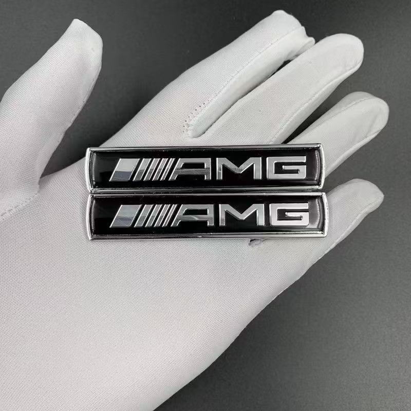 2026 New 2Pcs Metal Car Sticker Badge Auto Emblem Decal For Mercedes Benz AMG GLE GLS CLS GLC CLA GLA GLK ML C197 R231 W167 W247 W246 CLK