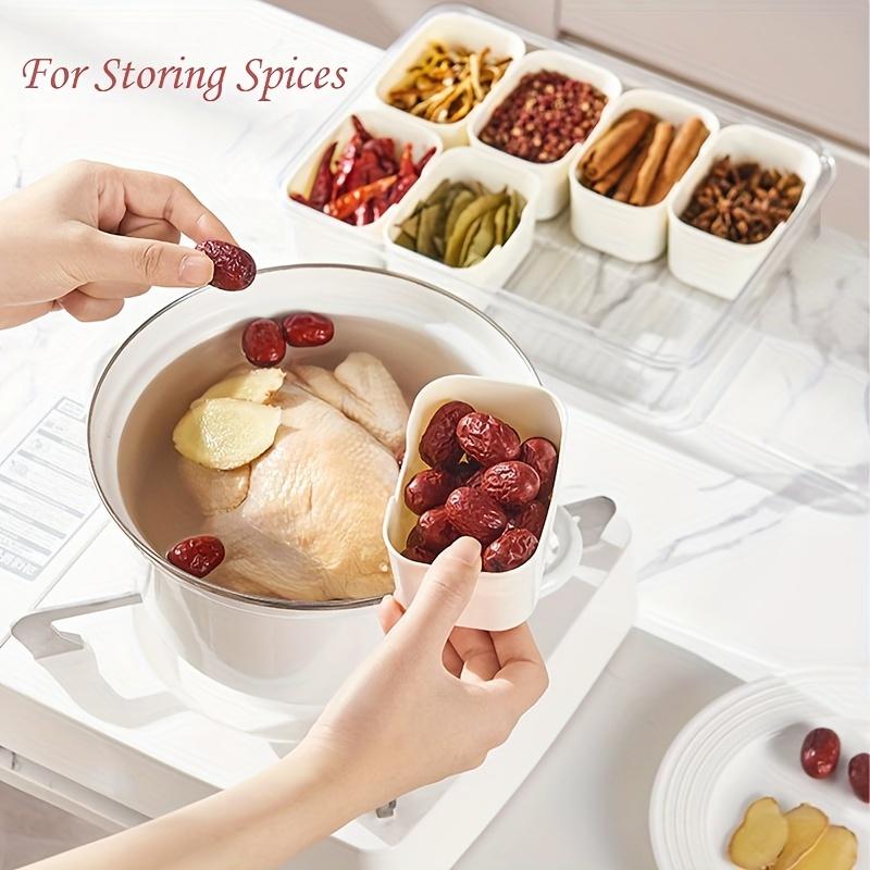1pc Multi-Compartment Snack Serving Tray With Lid & Handle, Food Storage Box, Portable Food Container For Parties