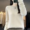First-line Ready-to-wear Hollow Round-neck Cardigan for Women's Autumn and Winter Fashion Versatile Cashmere Base Shirt Top