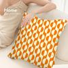 Orange Geometric Pillow Case 3D Print Polyester Fiber 40*40 cm Home Sofa Throw Pillow Cover Decoration Festival Gift