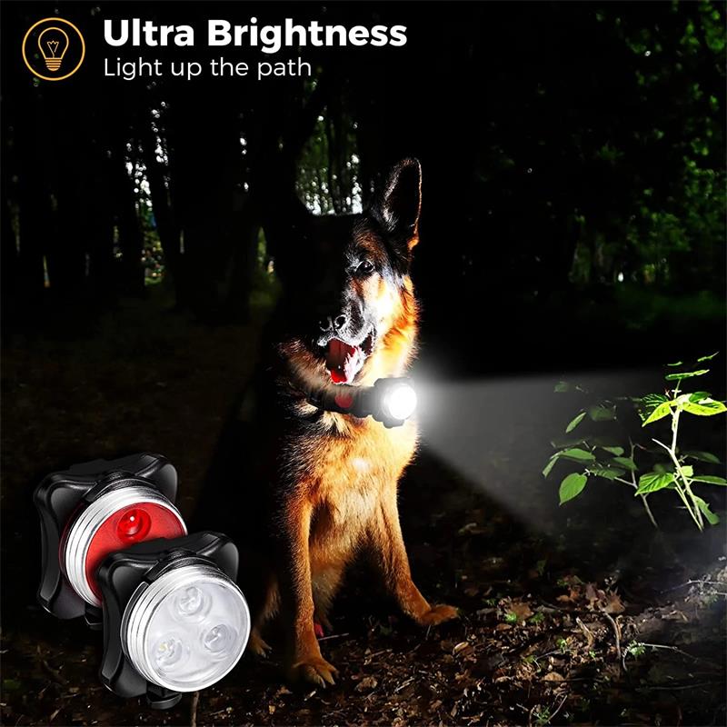 Pet Safety Dog Led Light 4 Modes USB Rechargeable Dogs Light LED Outdoor Night For Pet Collar Harness Leash Dog Accessories