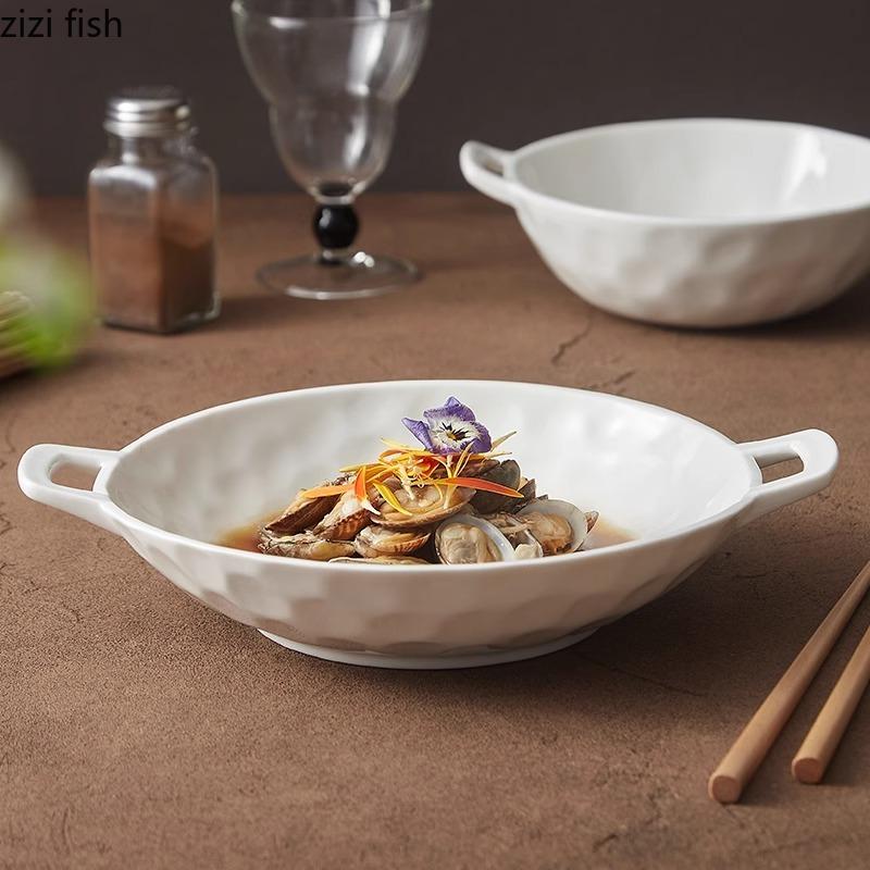 Двойная миска с рисунком «молоток» Керамическая глубокая миска Салатница Фруктовницы Супницы Молекулярная кухня Креативная посуда