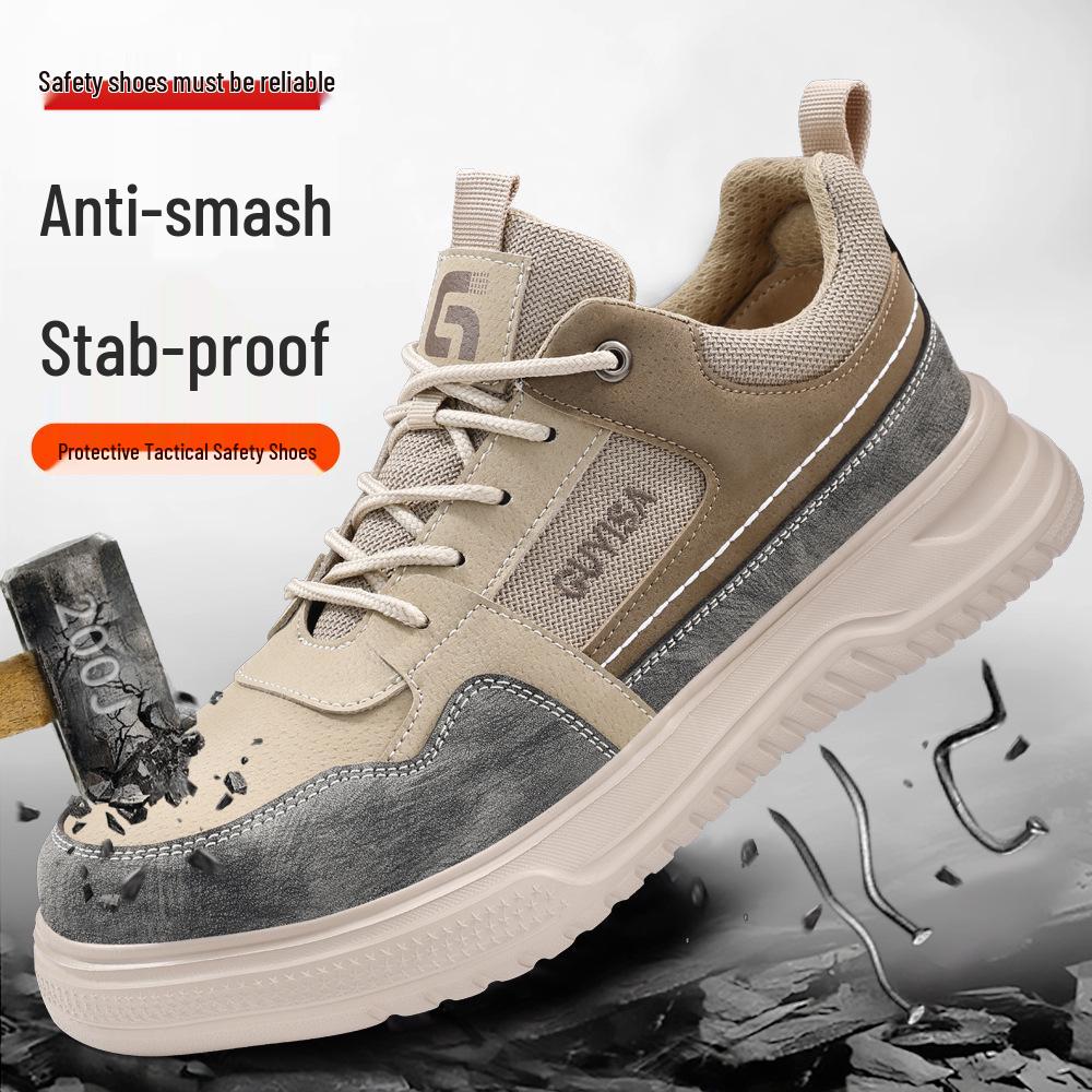 Мужские защитные ботинки с низким берцем и стальным подноском - Защита от ударов, Защита от проколов, Износостойкая обувь для защиты труда