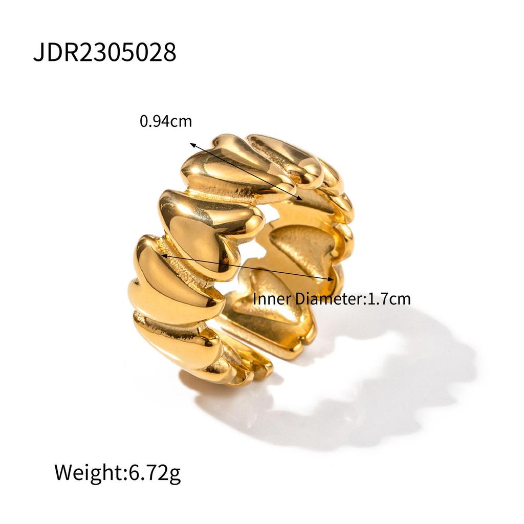 Jieding 18K Gold Stainless Steel Luxury Titanium Ring for Women