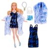 New Dress For Dolls Fashion Coat Mermaids Shinny Sequin Fish Tail Gown Lace Skirt Gown Clothes For Baby Doll Christmas Toys Gift