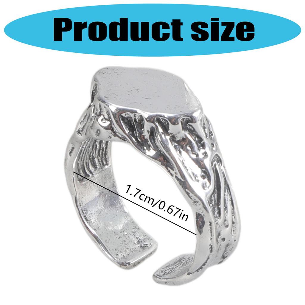 Handcrafted Stone Ring Rugged Rock Texture Vintage Nomadic Design Durable Alloy Stone Finger Ring Jewelry Gift