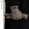 Men's Fleece-Lined Leather Cycling Gloves