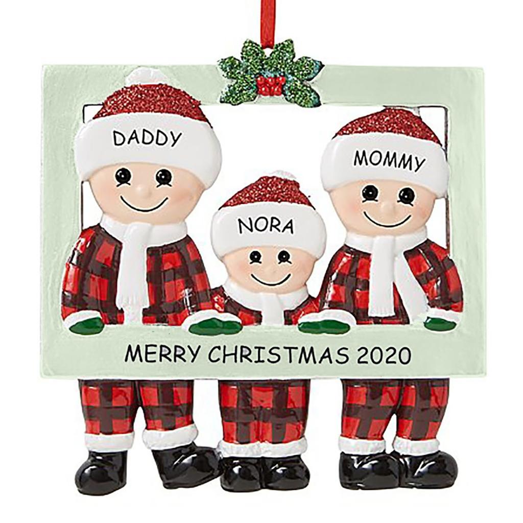 Персонализированная семейная фоторамка, рождественская елочная безделушка, украшение для семьи, 2021, рождественские праздничные украшения