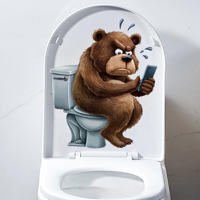 1 шт. Забавные наклейки на сиденье унитаза из ПВХ с животными Обезьяна Зебра Жираф Декали Водонепроницаемый Декор для стен ванной комнаты и двери Креативные съемные наклейки