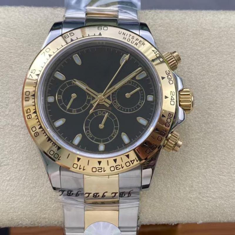 Мужские автоматические механические часы Rolex Daytona 40 мм, многофункциональные, с инкрустацией бриллиантами.