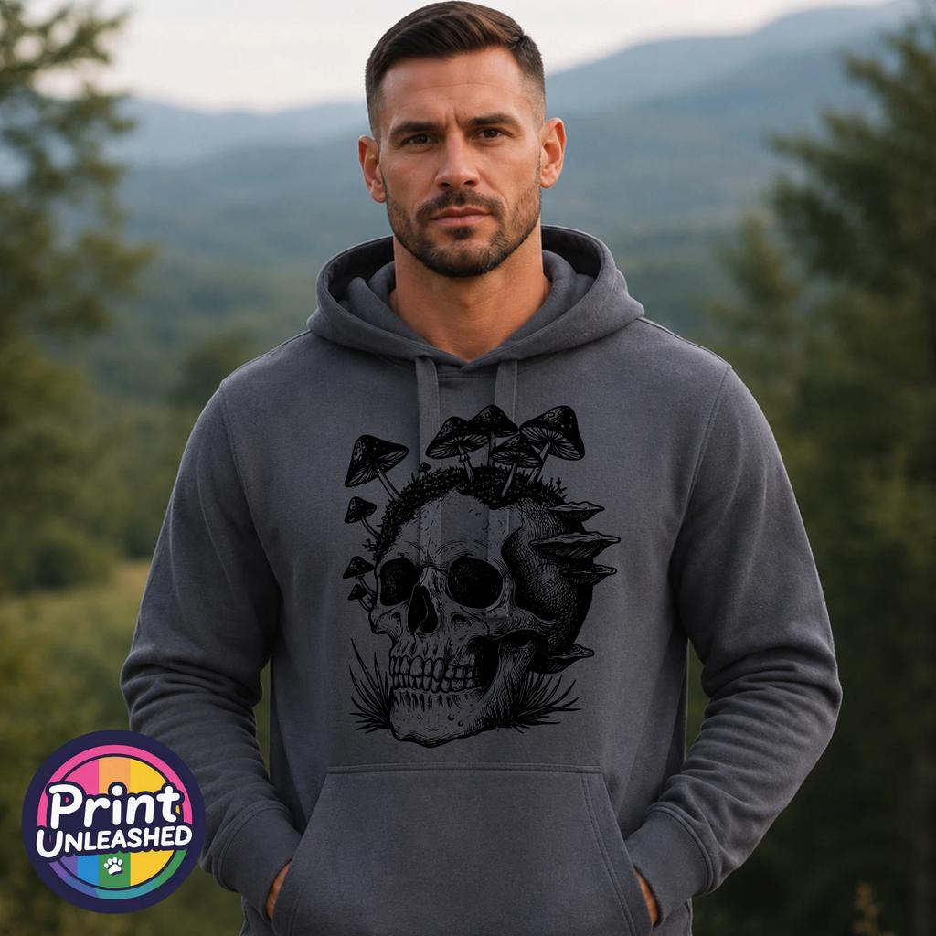 Gothic Skull Hoodie Forest Skeleton Dark Graphic Hooded Sweat Gift Unisex XS-2XL